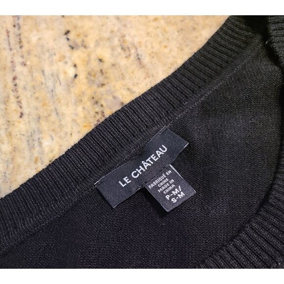 Chateau Size S/M Black Knit Poncho Butterfly Sleeve Sweater Asymmetric Hem Goth - Picture 8 of 12